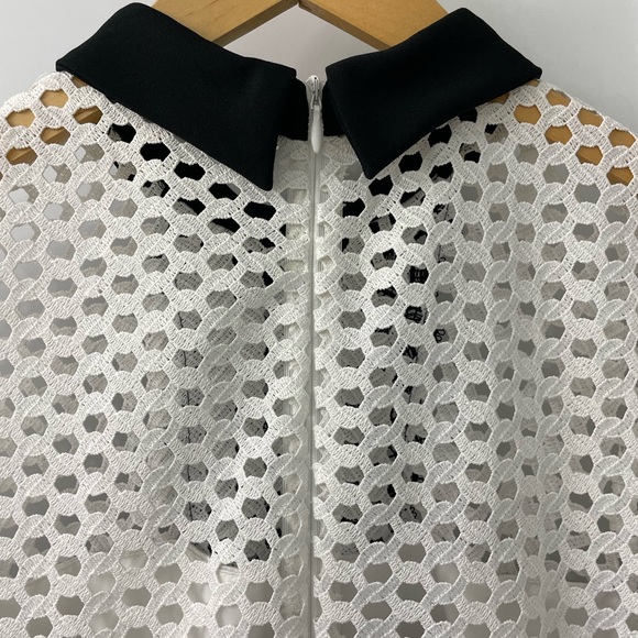 🛍️2for$20🛍️ [s] ZARA Dress white lace topped black with collar - Picture 10 of 13